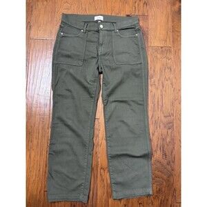 DL1961 Womens Olive Green Zip Fly Mid Rise Mara Straight Ankle Jeans Size 28